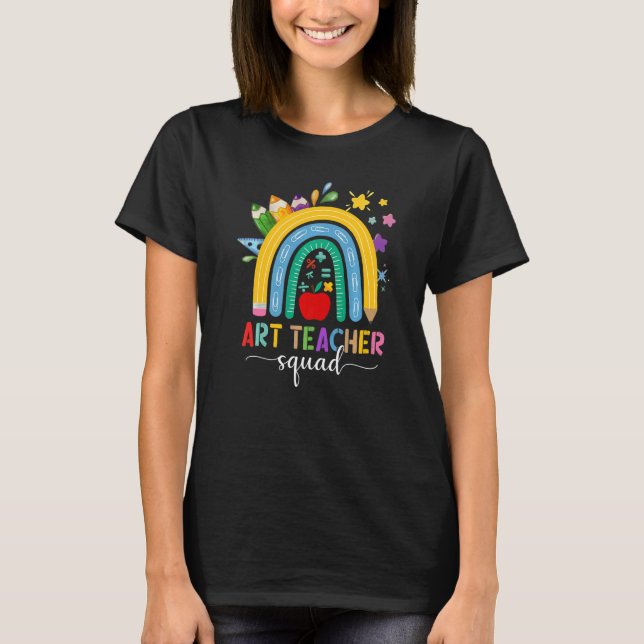 Camiseta El profesor de arte Squad Boho Rainbow Teacher de  (Anverso)