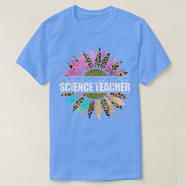 Camiseta El profesor de ciencias Leopard Sunflower, diverti (Diseño del anverso)