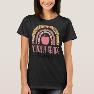 Camiseta El profesor de cuarto grado Leopard Boho Rainbow d