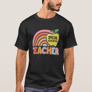 Camiseta El profesor de educación especial Rainbow Apple vu