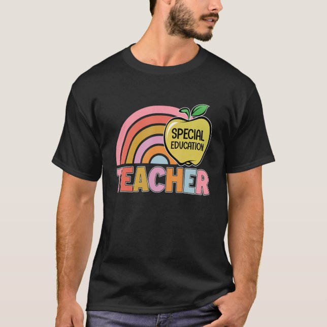 Camiseta El profesor de educación especial Rainbow Apple vu (Anverso)