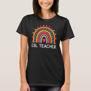 Camiseta El profesor de ESL Boho Rainbow vuelve a la escuel