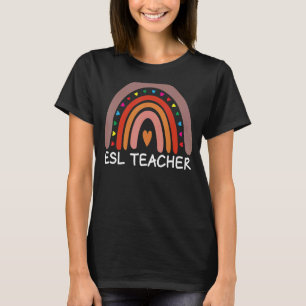 Camiseta El profesor de ESL Boho Rainbow vuelve a la escuel