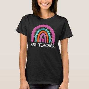 Camiseta El profesor de ESL Boho Rainbow vuelve a la escuel