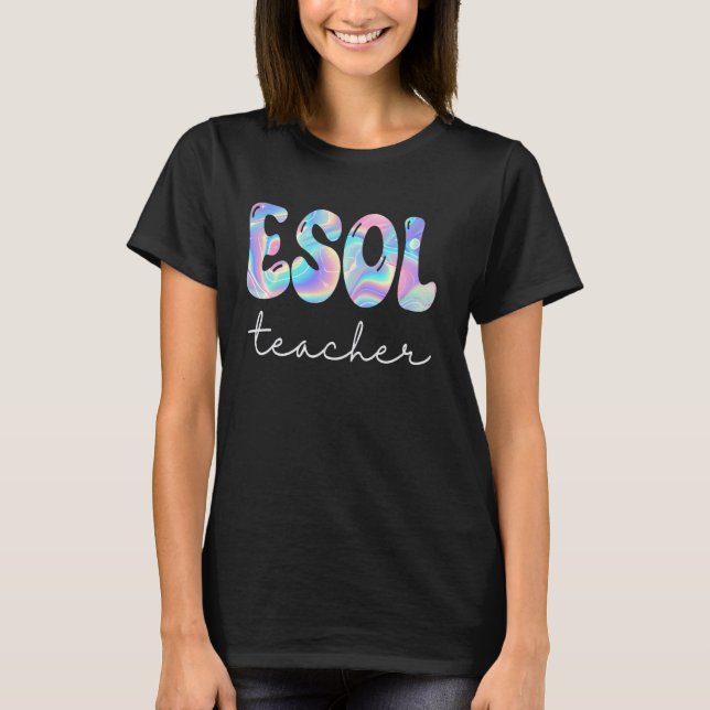 Camiseta El profesor de ESOL Groovy vuelve a la escuela de  (Anverso)