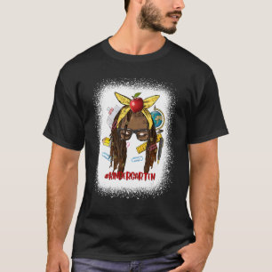 Camiseta El profesor de guardería Afro Messy Bun vuelve a l