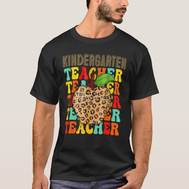 Camiseta El profesor de guardería Apple Leopard de vuelta a (Anverso)