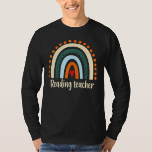 Camiseta El profesor de lectura Boho Rainbow graduation gra