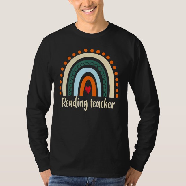 Camiseta El profesor de lectura Boho Rainbow graduation gra (Anverso)
