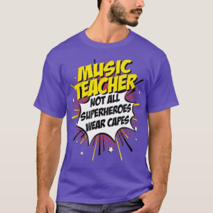 Camiseta El profesor de música superhéroe cómico cómico reg