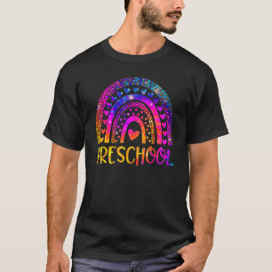 Camiseta El profesor de preescolar Leopard Tie Dye Rainbow 