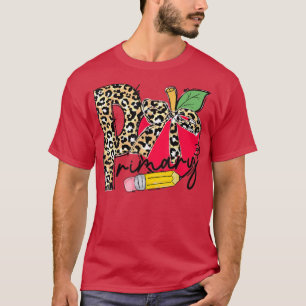 Camiseta El profesor de primaria Leopard Apple de vuelta