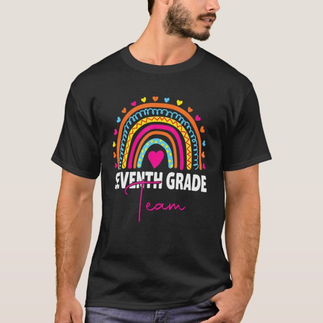 Camiseta El profesor de séptimo grado Rainbow de vuelta a l (Anverso)