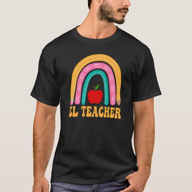 Camiseta El profesor El lápiz arco iris vuelve a la aplicac (Anverso)