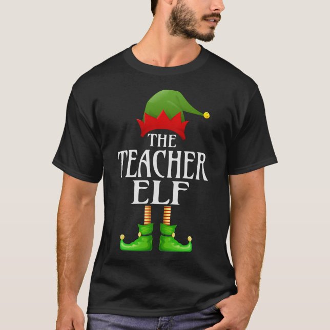Camiseta El profesor Elf Xmas Gracioso Grupo de Matanza Fam (Anverso)