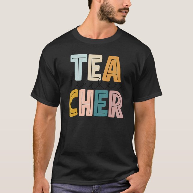 Camiseta El profesor estilo retro boho vuelve a la escuela  (Anverso)