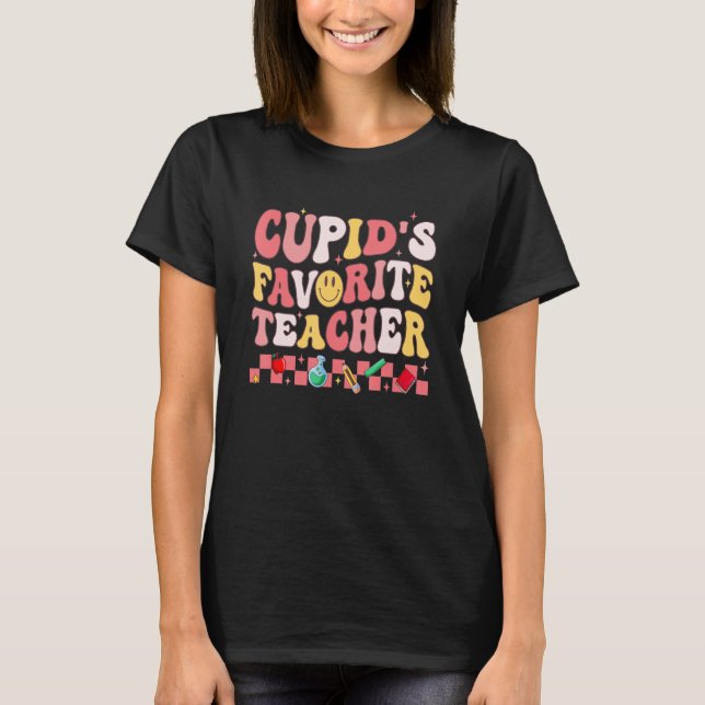 Camiseta El profesor favorito de Groovy Retro Cupido, Valen (Anverso)