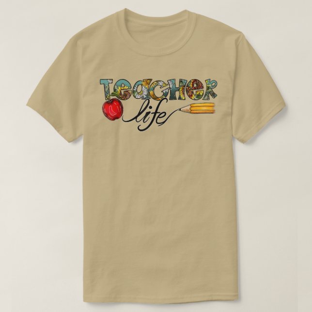 Camiseta El profesor Life Sunflower Gracioso vuelve a la es (Diseño del anverso)