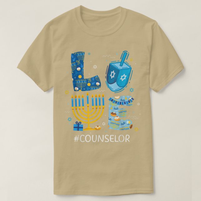 Camiseta El profesor Menorah Jewish Hanukk, consejero de am (Diseño del anverso)