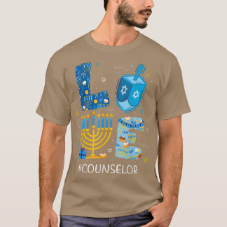 Camiseta El profesor Menorah Jewish Hanukk, consejero de am