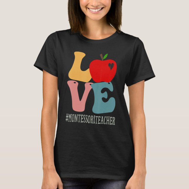 Camiseta El profesor Montessori ama a Apple Groovy (Anverso)