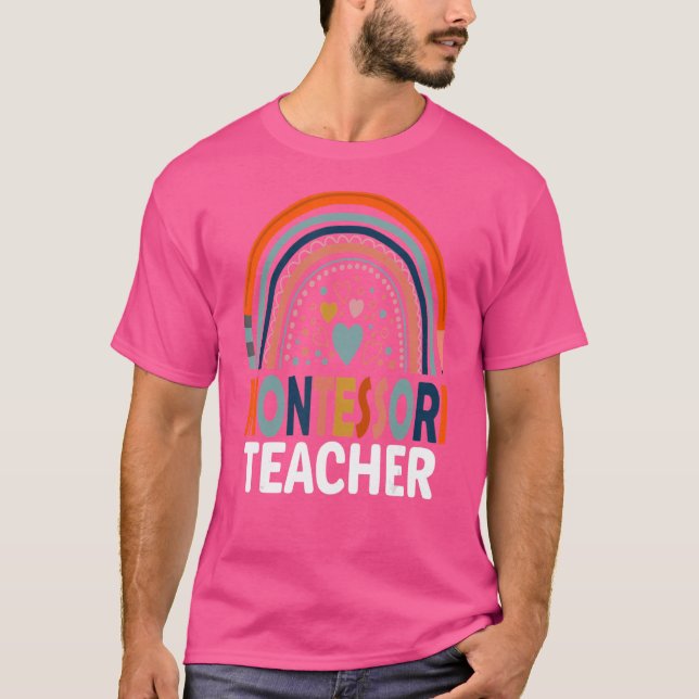 Camiseta El profesor Montessori Leopard Rainbow (Anverso)