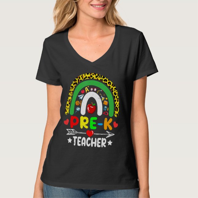 Camiseta El profesor preuniversitario Leopardo Arcoiris vue (Anverso)