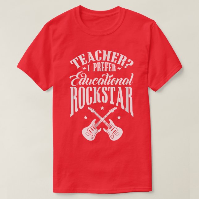 Camiseta El profesor que prefiero la guitarra Rockstar educ (Diseño del anverso)