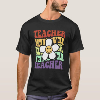 Camiseta El profesor Retro Sunflower sonríe de vuelta a la