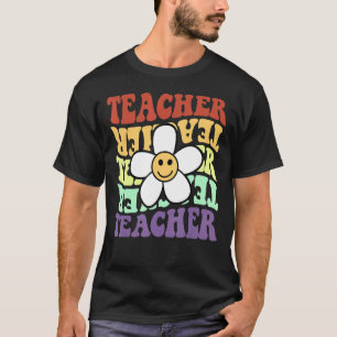 Camiseta El profesor Retro Sunflower sonríe de vuelta a la 