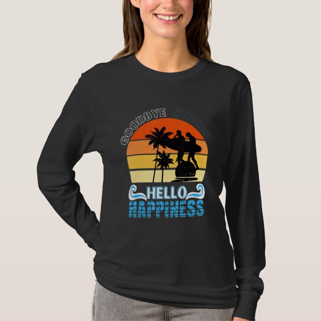 Camiseta El profesor Summer Goodbye Stress Hola Felicidad F (Anverso)