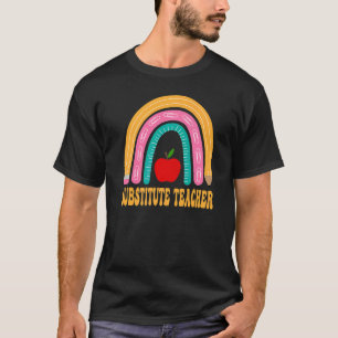 Camiseta El profesor sustituto Rainbow Cute vuelve a la apl