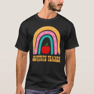 Camiseta El profesor sustituto Rainbow Cute vuelve a la apl