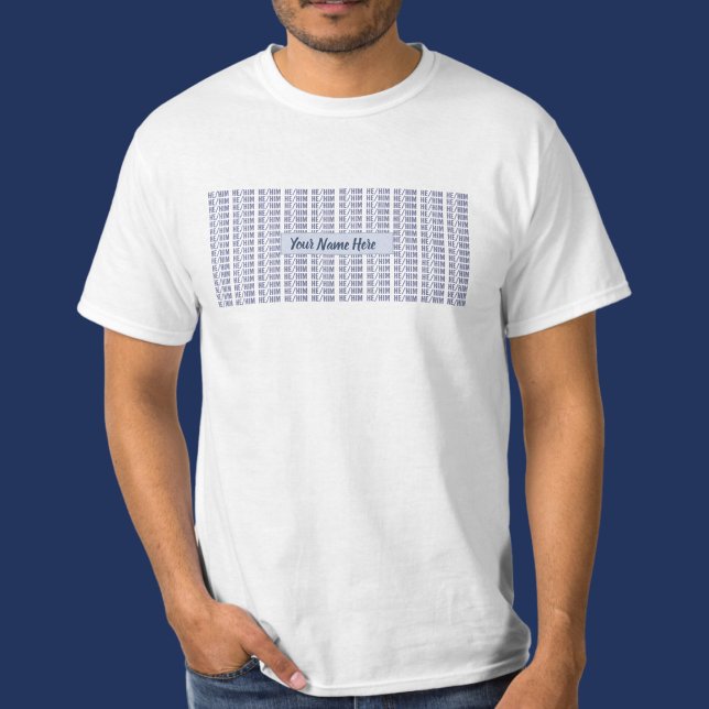 Camiseta Él pronuncia género en repetición azul (Subido por el creador)