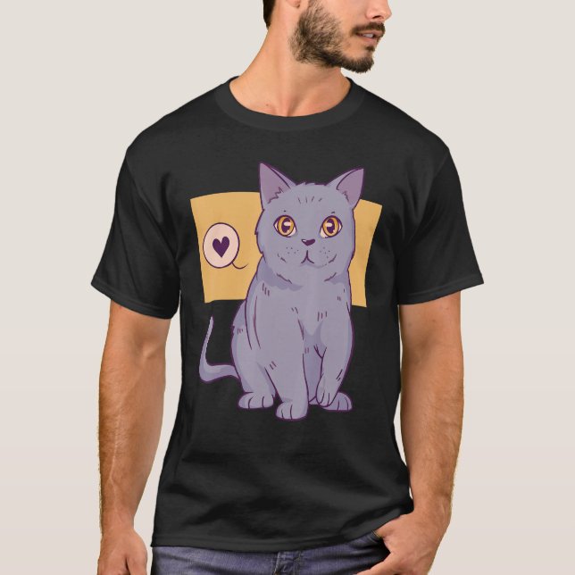 Camiseta El propietario británico de un gato Shorthair (Anverso)