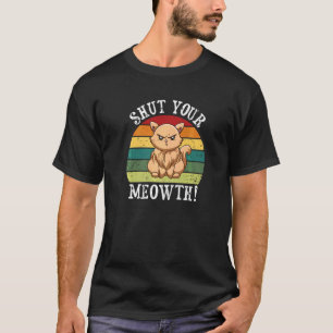 Camiseta El propietario de un gato grosero, la actitud fáci