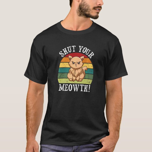 Camiseta El propietario de un gato grosero, la actitud fáci (Anverso)