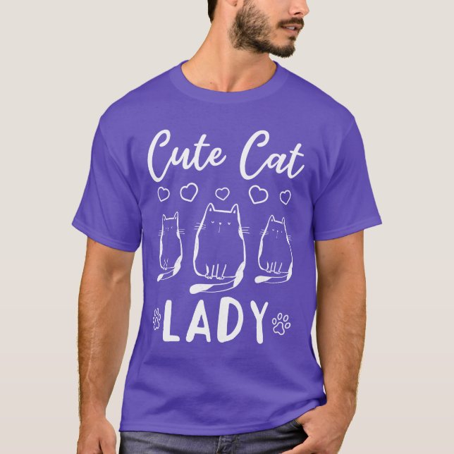 Camiseta El propietario del gato Lover Chica de gato lindo  (Anverso)