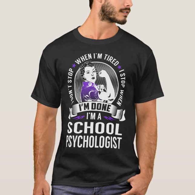Camiseta El psicólogo escolar se detiene cuando termine (Anverso)