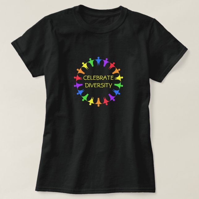 Camiseta El pueblo arcoiris celebra la diversidad (Diseño del anverso)
