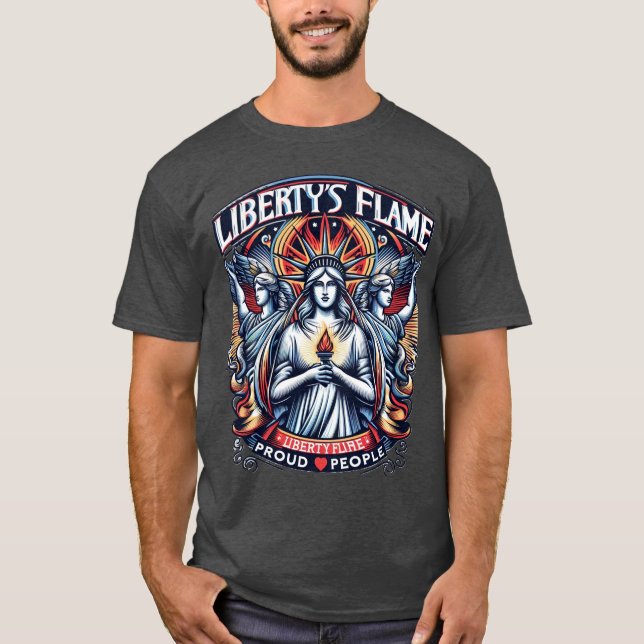 Camiseta El pueblo orgulloso de la llama de la libertad (Anverso)