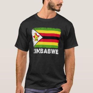 Camiseta El pueblo zimbabuense vintó la bandera de Zimbabue