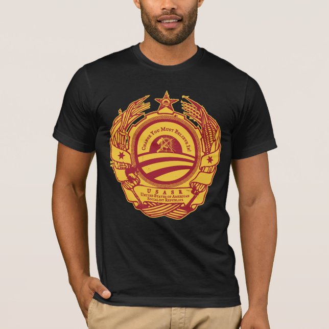 Camiseta ¡Él puede sí! Camarada Obama Spoof Shirt (Anverso)