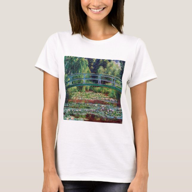 Camiseta El puente japonés (estanque de Lily-Agua), Monet (Anverso)
