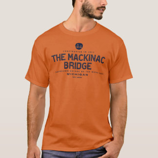 Camiseta El puente Mackinac Michigan Bridge Blue