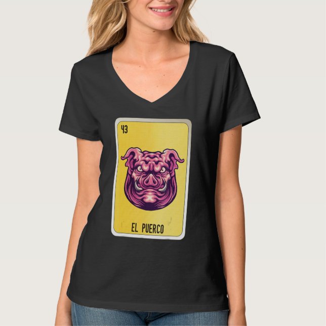 Camiseta El Puerco Mexican Slang Lottery Bingo Cards (Anverso)