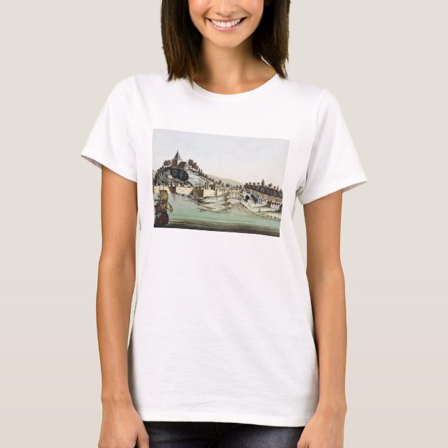 Camiseta El puerto y la ciudad de Malacca, Malasia, ilustra (Anverso)