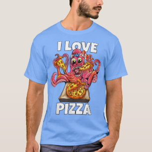 Camiseta El pulpo calamar come comida rápida me encanta la