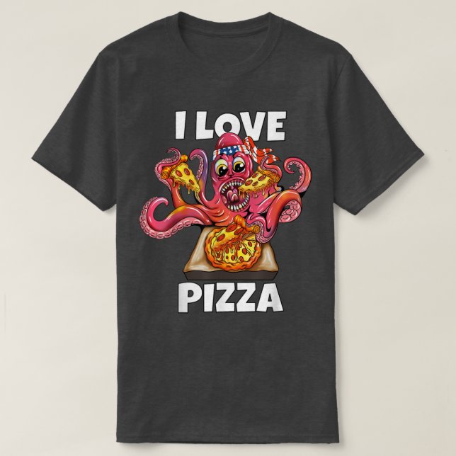 Camiseta El pulpo calamar come comida rápida me encanta Piz (Diseño del anverso)