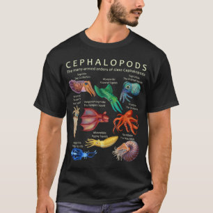Camiseta El pulpo cefalópodo calamares y el nautil